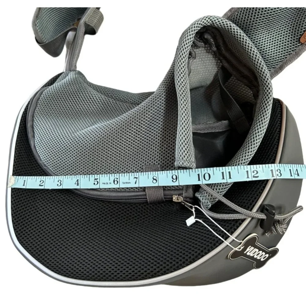 Yudodo Gray Pet Carrier Shoulder Bag Mesh Breathable Size Small